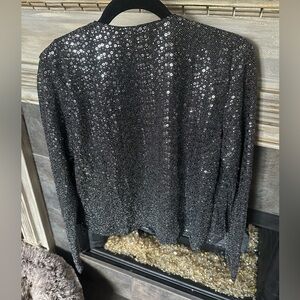Last tango black and silver sparkle sequin cardigan
